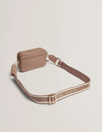 LINZIE: Webbing Leather Small Crossbody Camera Bag