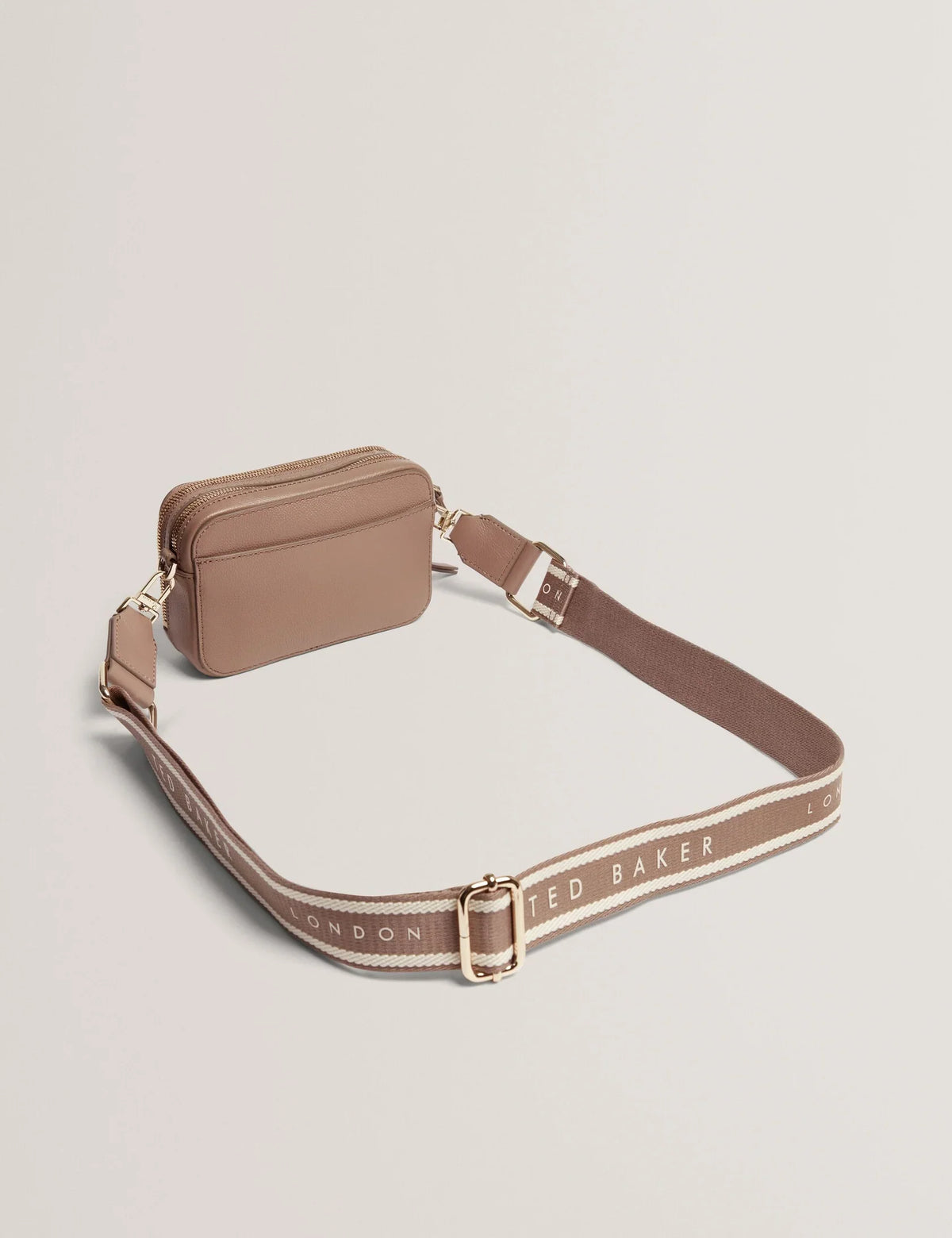 LINZIE: Webbing Leather Small Crossbody Camera Bag