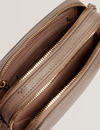 LINZIE: Webbing Leather Small Crossbody Camera Bag