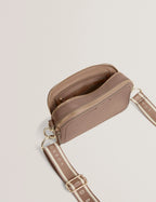 LUCEELE: Webbing Leather Crossbody Bag
