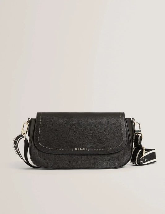 LOUIIZE: Webbing Leather Flapover Crossbody Bag - Bellabags Ted Baker