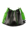 Black Luna Limited Edition Ostrich Leather Shoulder Bag with Green Gussets Bellabags Bellabags