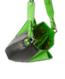 Black Luna Limited Edition Ostrich Leather Shoulder Bag with Green Gussets Bellabags Bellabags