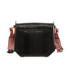 Black Lia Limited Edition Ostrich Leather Shoulder Bag with Light Pink Gussets Bellabags Bellabags
