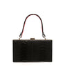Black Libby Limited Edition Ostrich Leather Evening Bag With Red Gussets Bellabags Bellabags