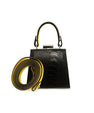 Black Vegas Limited Edition Ostrich Leather Micro Bag with Coloured Gussets Bellabags Bellabags