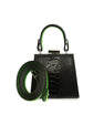 Black Vegas Limited Edition Ostrich Leather Micro Bag with Coloured Gussets Bellabags Bellabags
