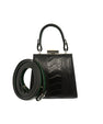 Black Vegas Limited Edition Ostrich Leather Micro Bag with Coloured Gussets Bellabags Bellabags