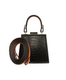 Black Vegas Limited Edition Ostrich Leather Micro Bag with Coloured Gussets Bellabags Bellabags