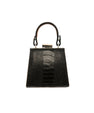 Black Vegas Limited Edition Ostrich Leather Micro Bag with Coloured Gussets Bellabags Bellabags