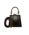 Black Vegas Limited Edition Ostrich Leather Micro Bag with Coloured Gussets Bellabags Bellabags