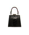 Black Vegas Limited Edition Ostrich Leather Micro Bag with Coloured Gussets Bellabags Bellabags