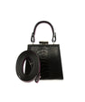 Black Vegas Limited Edition Ostrich Leather Micro Bag with Coloured Gussets Bellabags Bellabags