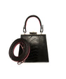 Black Vegas Limited Edition Ostrich Leather Micro Bag with Coloured Gussets Bellabags Bellabags