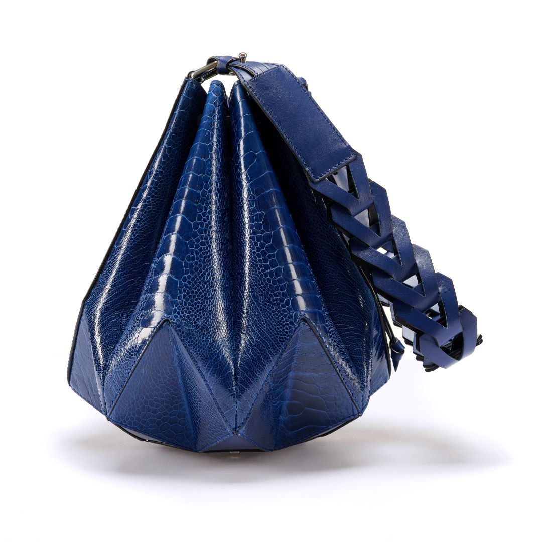 Blue Venus Ostrich Leather Bucket Bag Bellabags Bellabags
