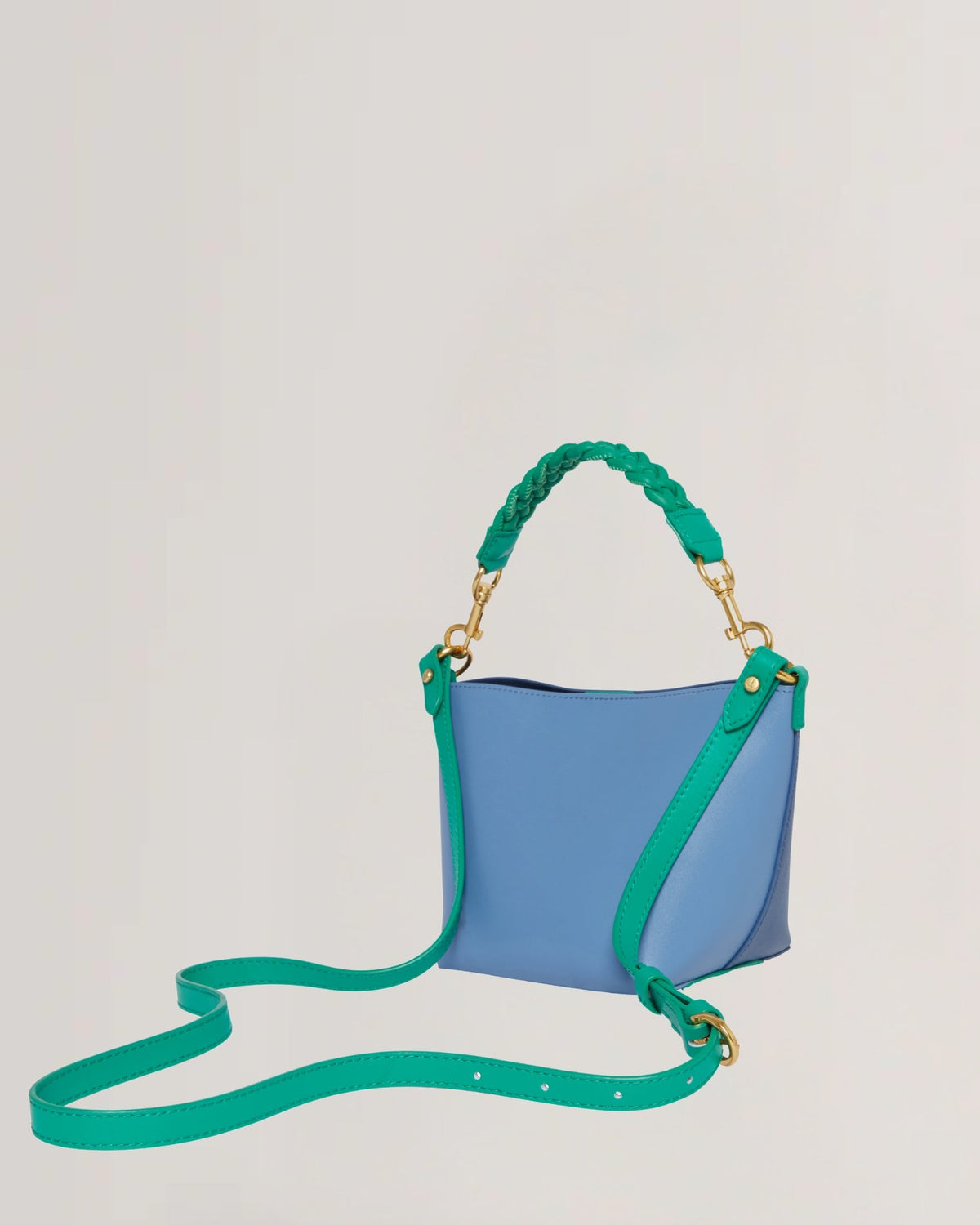 WYNOLA:  Woven Handle Colourblock Small Bag