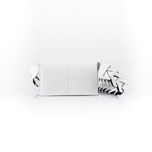 White Georgia Ostrich Leather Clutch Bag Bellabags Bellabags