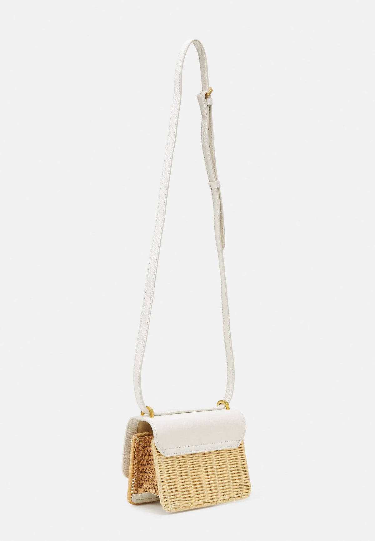 Women's REEGENT-Padlock Detail Rattan Xbody Bag Ecru