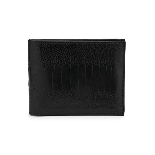 Black Alaska Ostrich Leg Leather Wallet Bellabags Bellabags
