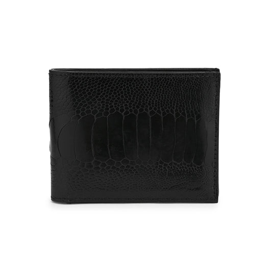 Black Alaska Ostrich Leg Leather Wallet Bellabags Bellabags