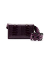 Purple Georgia Ostrich Leg Leather Clutch Bag Bellabags Bellabags
