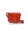 Red Lia Ostrich Leather Shoulder Bag Bellabags Bellabags