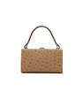 Beige Libby Ostrich Leather Evening Bag Bellabags Bellabags