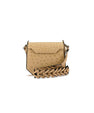 Beige Lia Ostrich Leather Shoulder Bag Bellabags Bellabags
