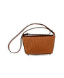 Light Brown Lottie Ostrich Leather Crossbody Bag Bellabags Bellabags