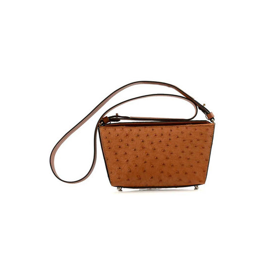 Light Brown Lottie Ostrich Leather Crossbody Bag Bellabags Bellabags