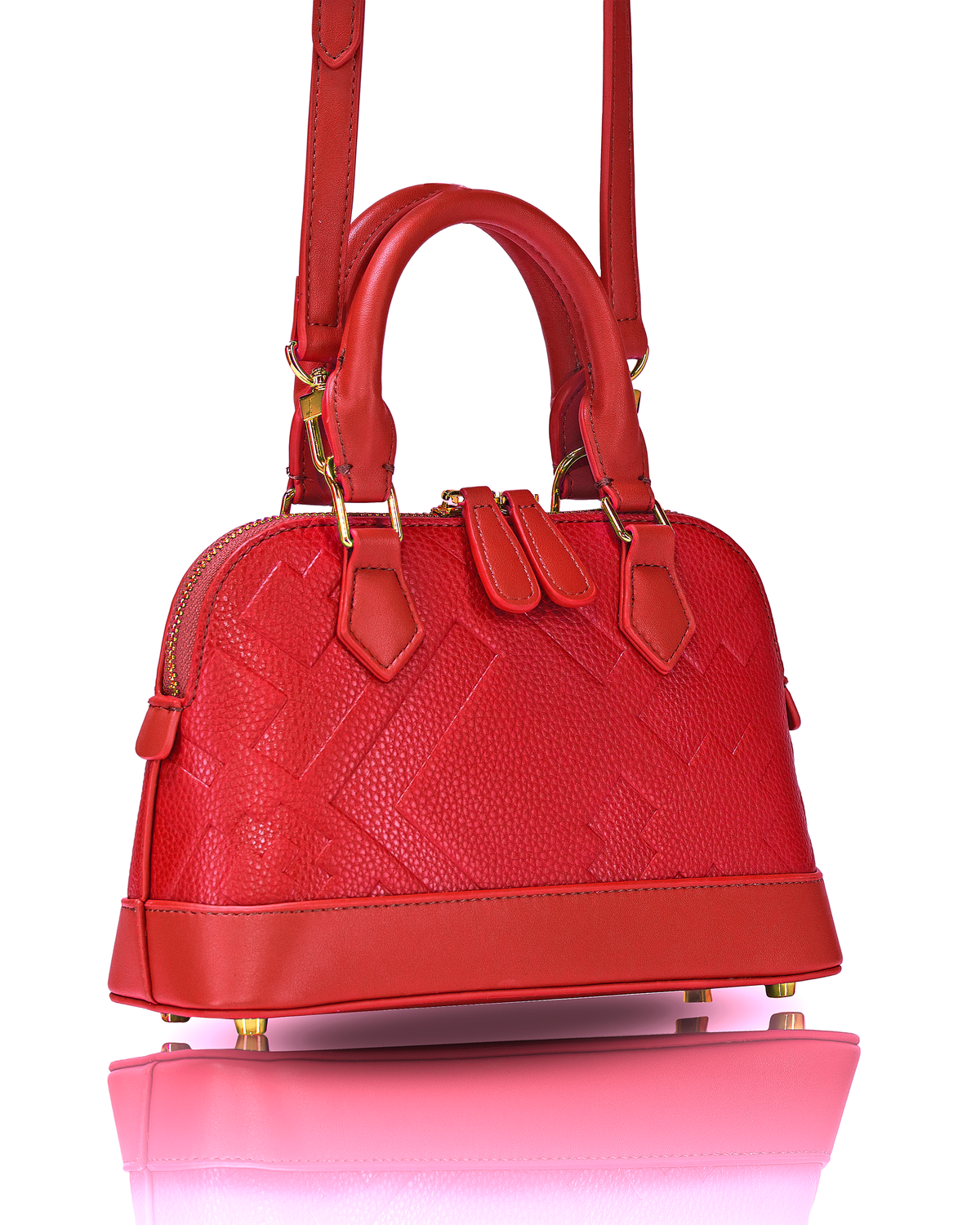 EMBOSSED DOME BAG - RED - By GALXBOY - Invoque
