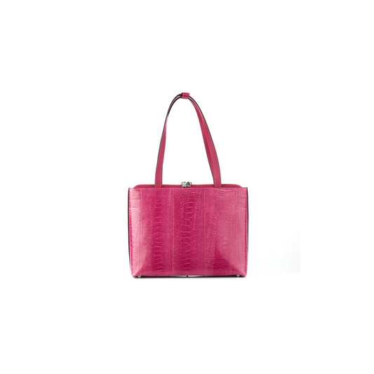 Pink Lilibet Ostrich Leather Tote Bag Bellabags Bellabags
