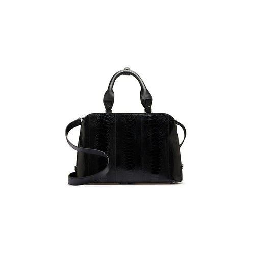 Black Lexington Ostrich Leg Leather Business Bag Bellabags Bellabags