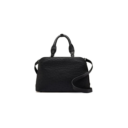 Black Lexington Ostrich Quill Leather Business Bag Bellabags Bellabags