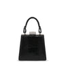 Black Vegas Ostrich Leg Leather Micro Bag Bellabags Bellabags
