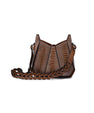 Dark Brown Lucia Ostrich Leather Shoulder Bag Bellabags Bellabags